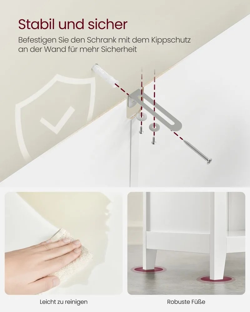 VASAGLE kúpeľňová skrinka s 2 zásuvkami a košíkmi BBC545W02