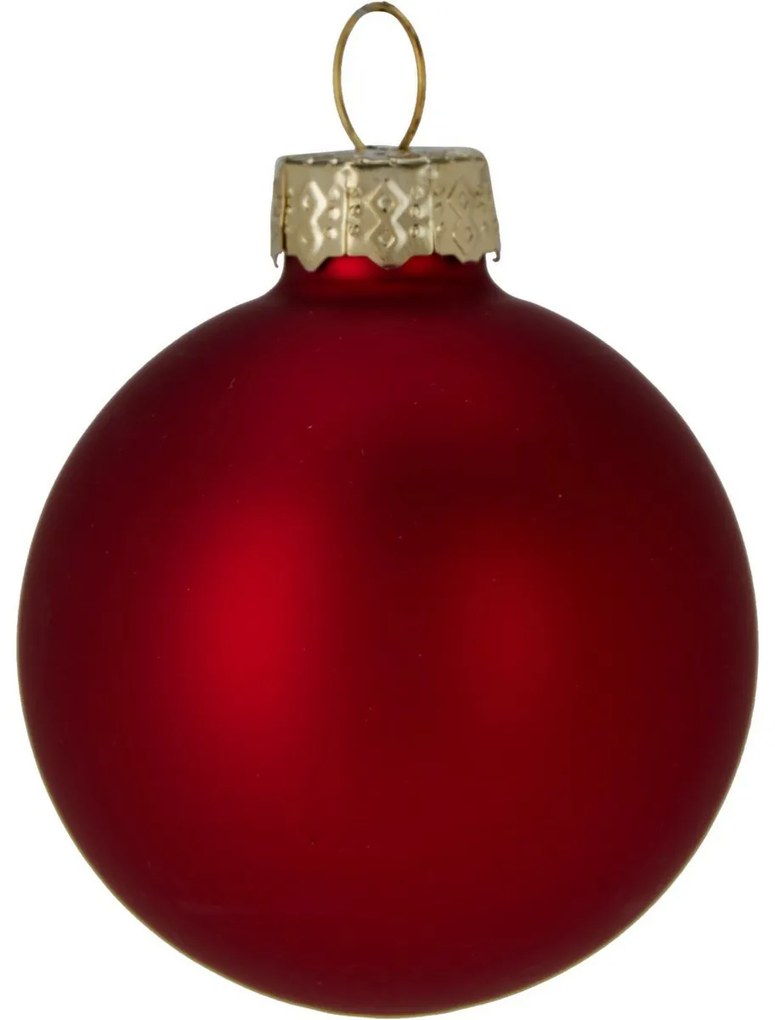 Set 16 vianočných ozdôb Crystal Harmony, červená, pr. 5 cm, sklo