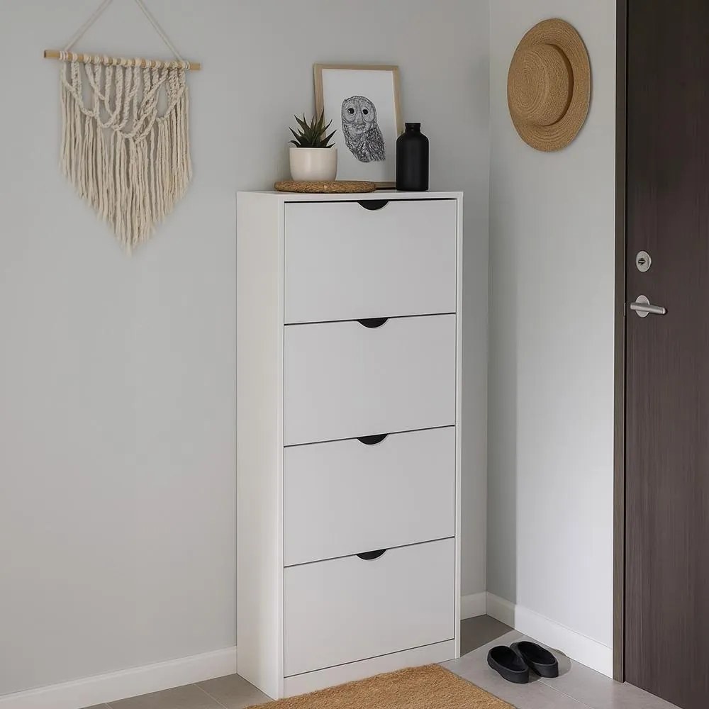 Botník AVENBERG SLIM FLIP 4 biely