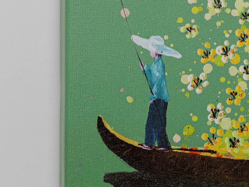 Flower Boat obraz zeleno-žltý 80x100 cm