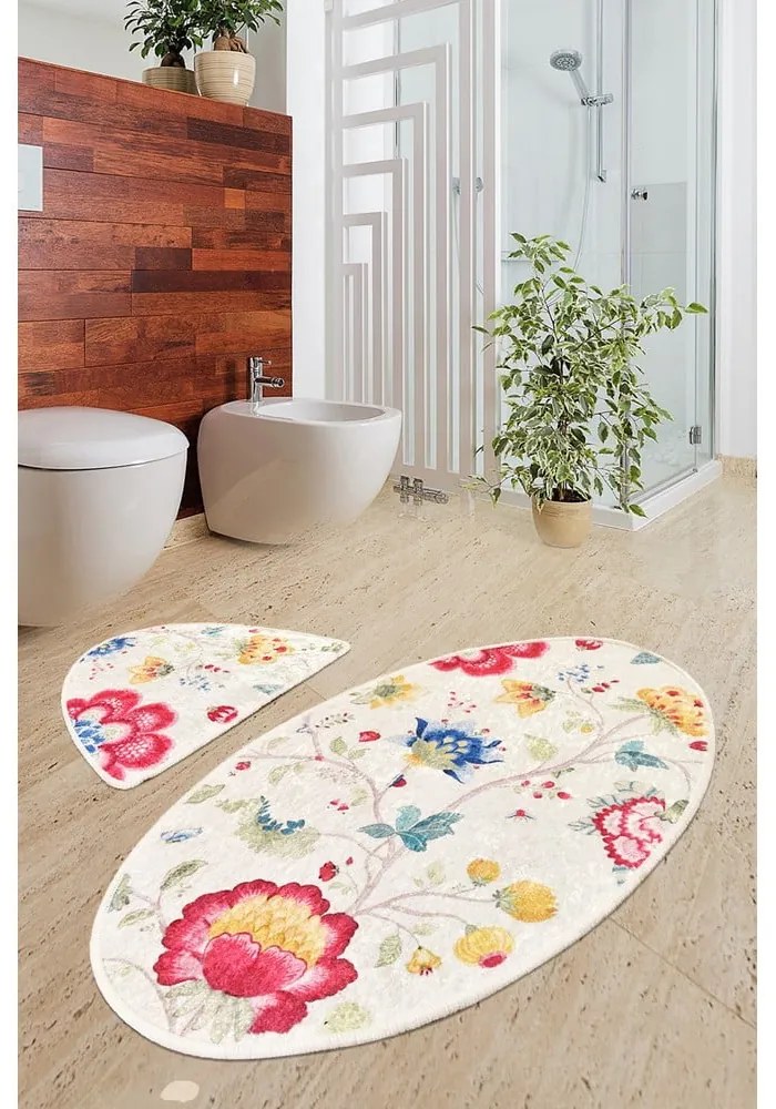 Svetlohnedé kúpeľňové predložky v súprave 2 ks 60x100 cm Arya – Foutastic