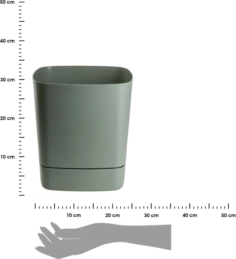 PLASTOVÝ KVETINÁČ CUBI 30X33 CM MÄTOVÁ