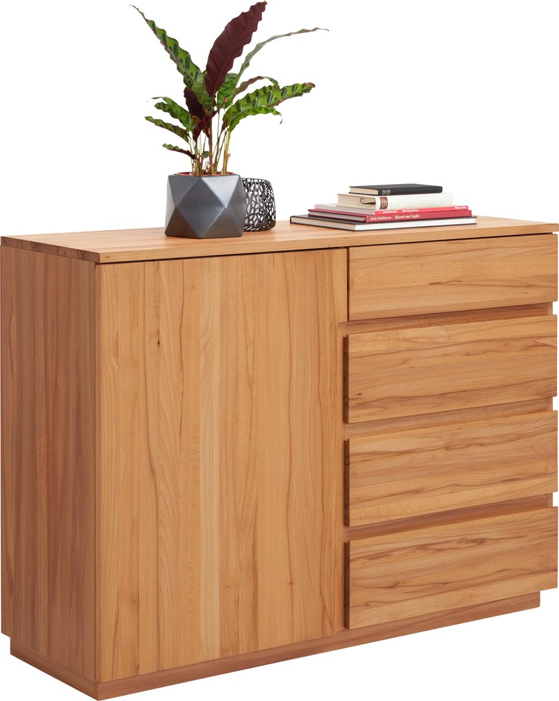 XXXLutz KOMODA, jadrový buk, farba buka, 120/89,2/41 cm Linea Natura - Komody - 002730000405