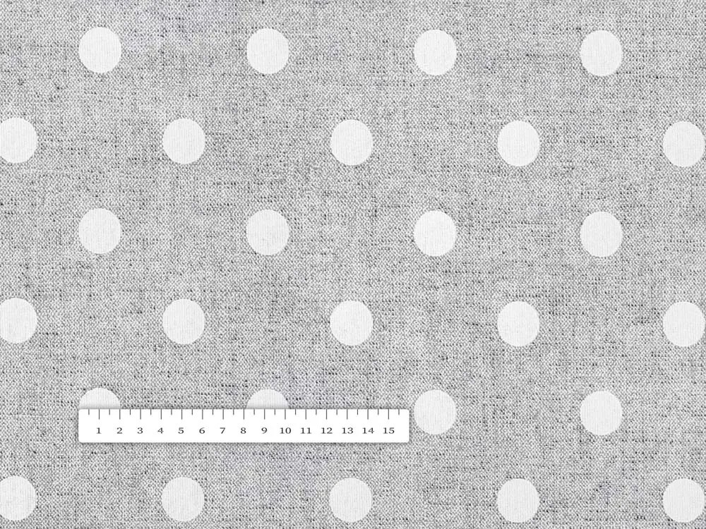 Biante Dekoračná obliečka na vankúš Porto PRT-018 Biele bodky na sivom režnom 50 x 70 cm