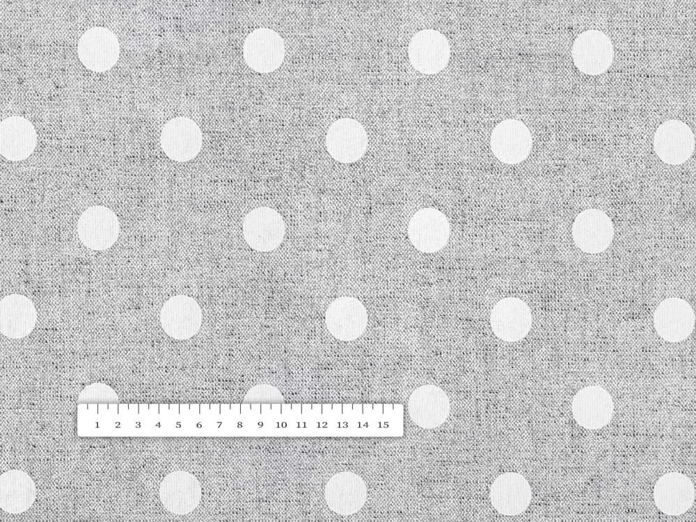 Biante Dekoračný štvorcový obrus Porto PRT-018 Biele bodky na sivom režnom 100x100 cm