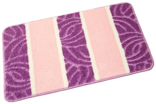 Sada kúpeľňových koberčekov MURCIA ružová / fialová, lístie