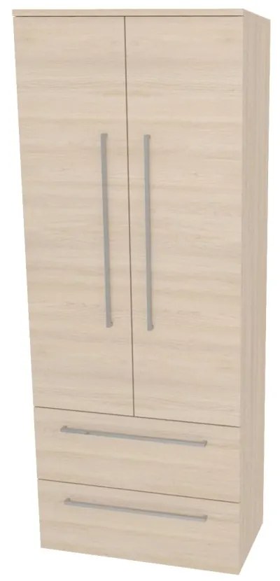 Mereo Bino, kúpeľňová skrinka vysoká 163 cm, dvojitá, Multidecor, Javor Hard šampanský, MER-CN699JHS2