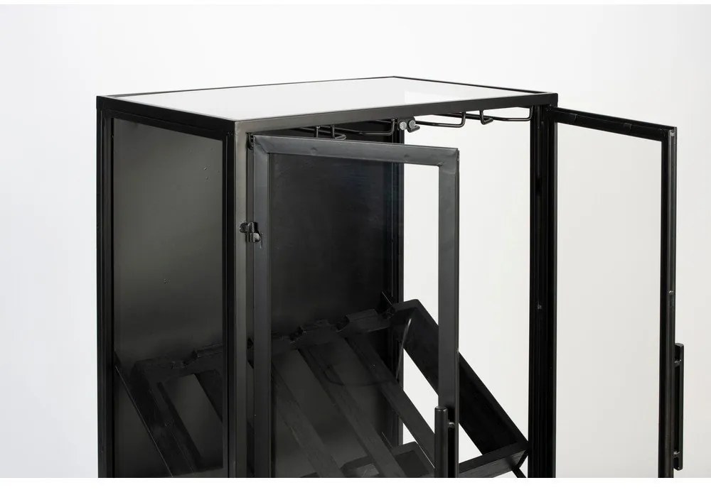 Čierna vinotéka z jedľového dreva na 10 fliaš, 52x103 cm Rob - White Label