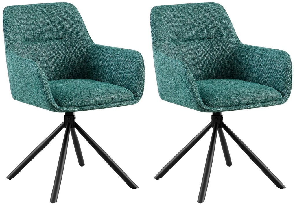 Set 2 stoličiek Tipton látka - tmavo zelená