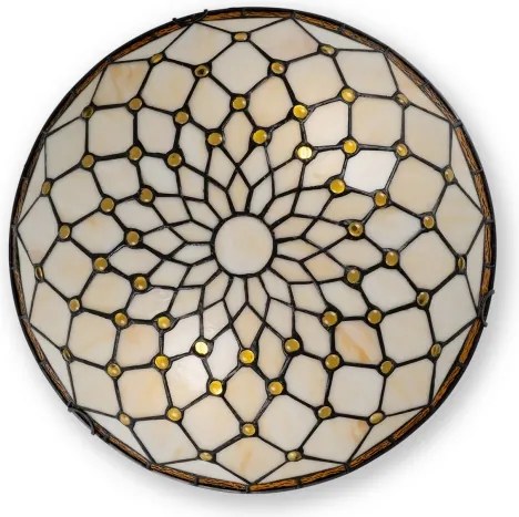 BRILAGI - Tiffany vitrážové stropné svietidlo IVORY 2xE27/60W/230V pr. 40 cm