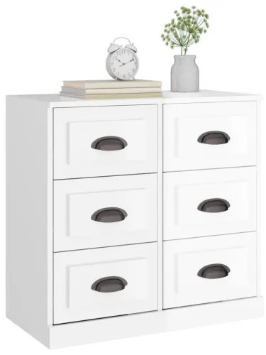 vidaXL Komoda lesklá biela 70x35,5x67,5 cm spracované drevo-