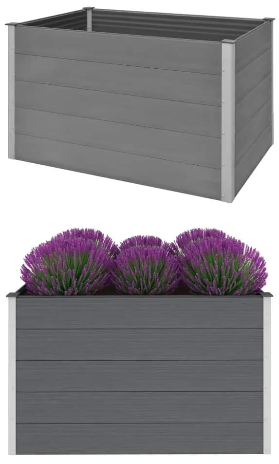 vidaXL Vyvýšený záhradný záhon, WPC 150x100x91 cm, sivý