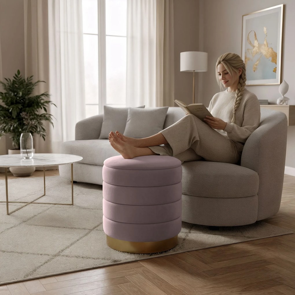 Taburet Luna růžový