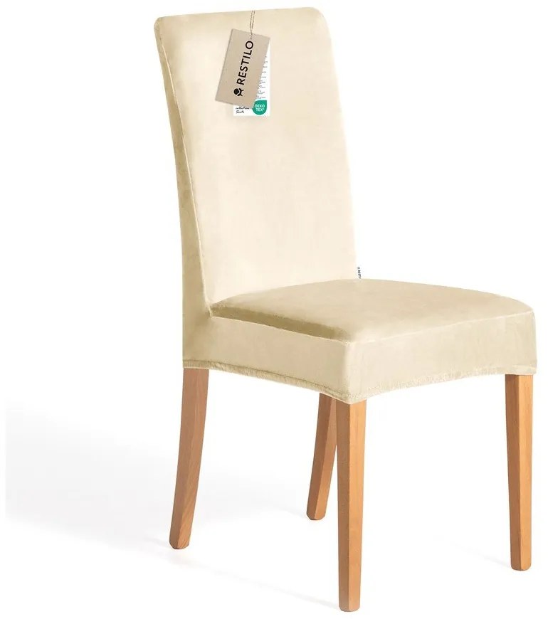 Béžové napínacie poťahy v súprave 4 ks na stoličku 48 cm Sento – Restilo