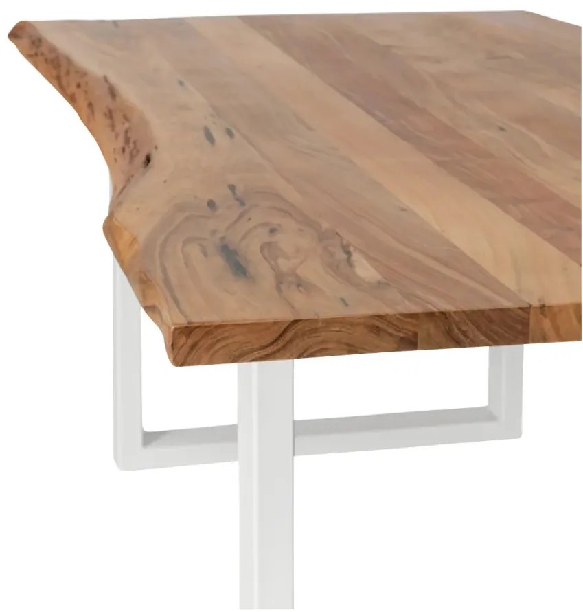 furniture-nabytek.cz - Masivní jídelní sestava Bullwer s 4 židlemi Picton, akácie a kov, šedá a hnědá, lakovaná