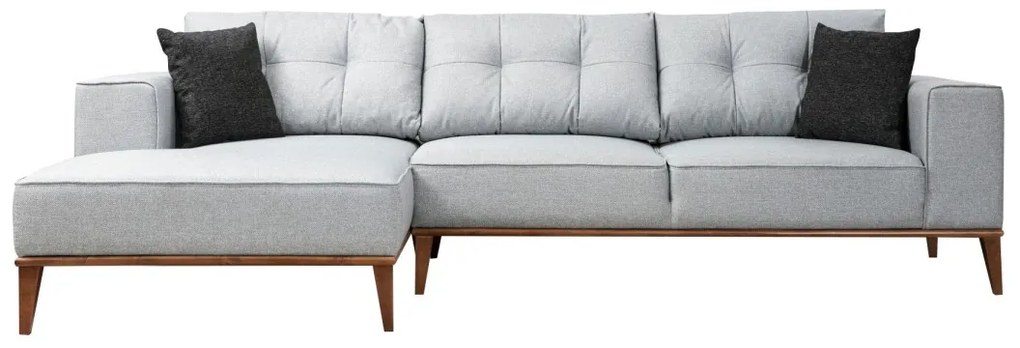 Rohová pohovka Monata sivá ľavá