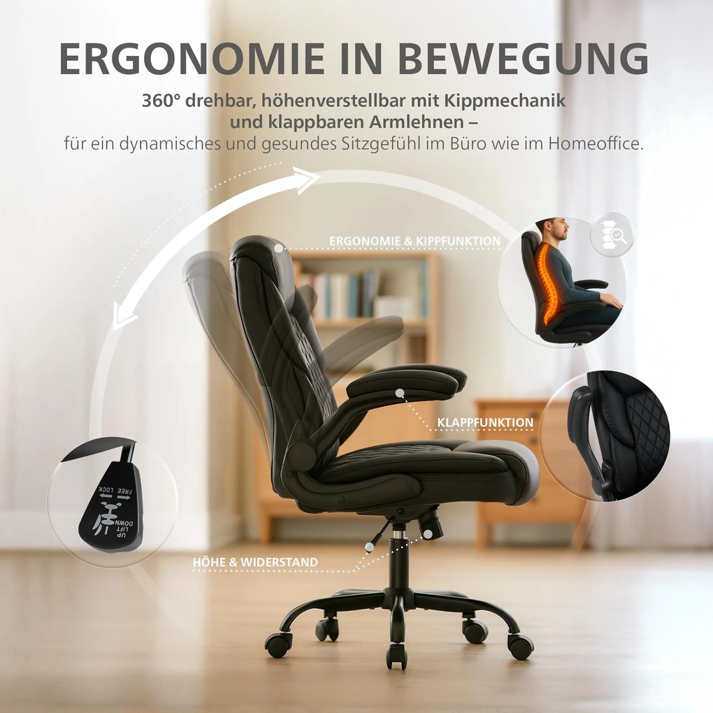 Kancelárska stolička Medfield koženka - čierna