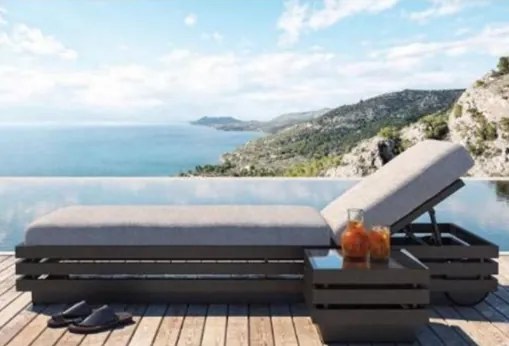 Hliníkové ležadlo CORDON so stolíkom