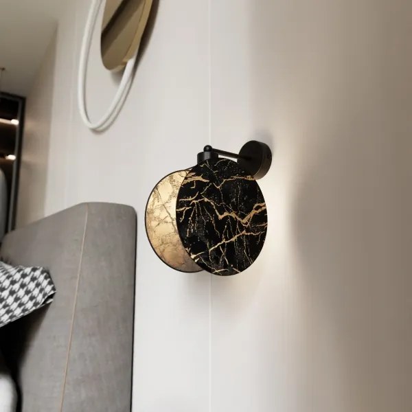 Nástenná lampa MOTIF 1xE27/15W/230V čierna/zlatá