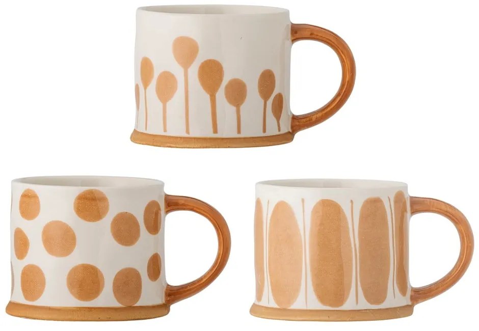 Okrovožlté hrnčeky z kameniny v súprave 3 ks 450 ml Linora – Bloomingville