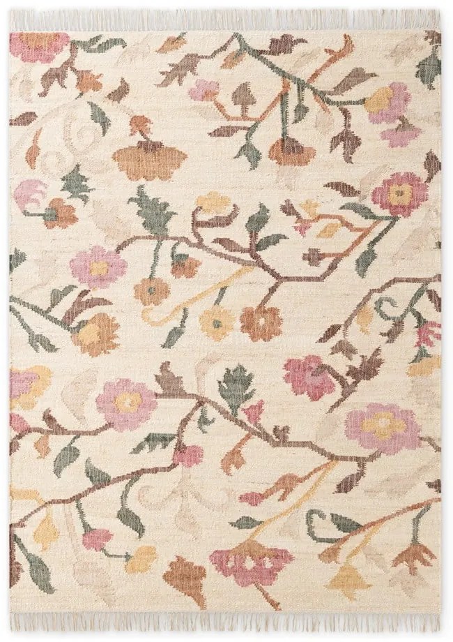Krémový ručne tkaný jutový koberec 160x230 cm Roya Violette – Elle Decoration