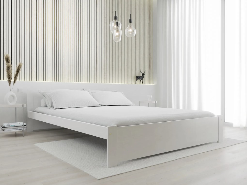 Posteľ IKAROS 160 x 200 cm, biela Rošt: S lamelovým roštom, Matrac: Matrac SOMMERA 18 cm
