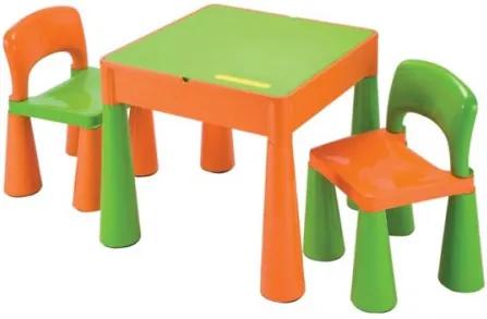 NEW Baby detská sada stolček a dve stoličky - oranžová