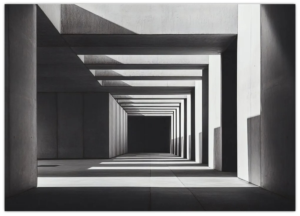 Sklenený obraz - Štvorcový tunel (70x50 cm)