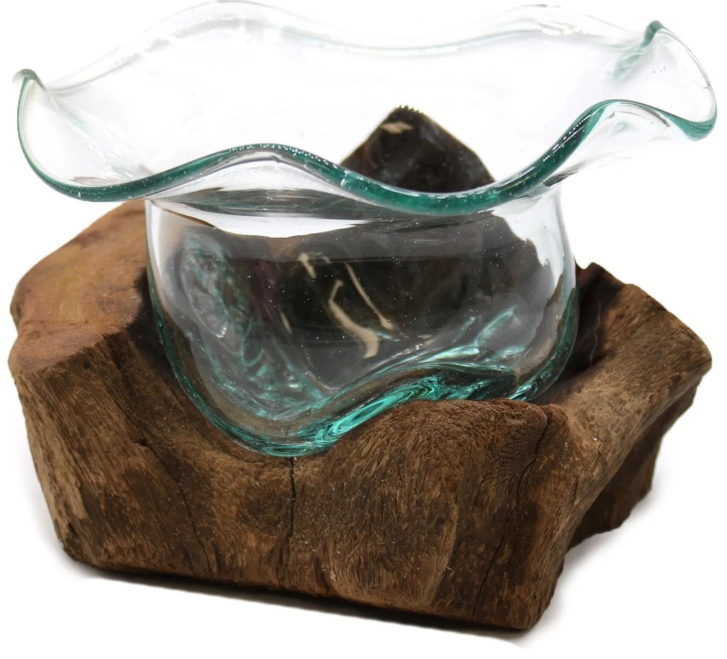 Roztavené sklo na dreve - Ozdobná misa