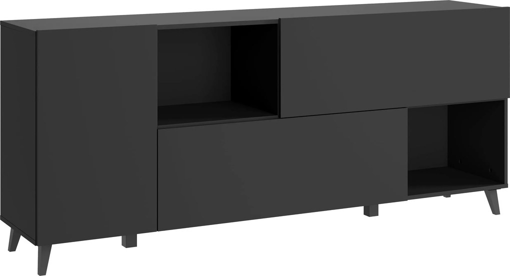 XXXLutz ŠIROKÁ KOMODA, čierna, 180/76/39 cm P & B - Online Only drobný nábytok - 002778011302
