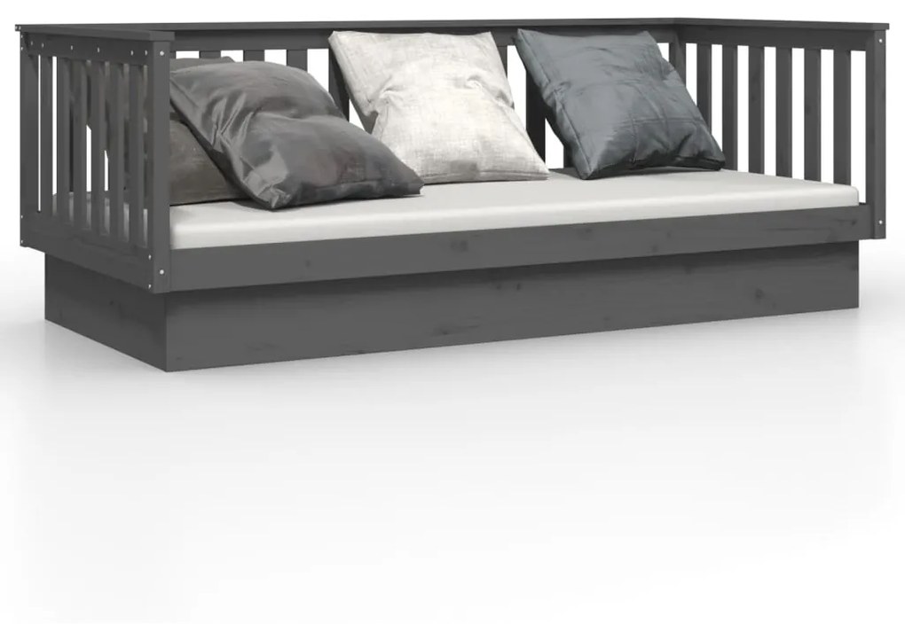 vidaXL Denná posteľ sivá 100x200 cm borovicový masív