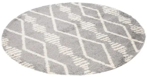Koberec BOHO L225C tmavosivý / béžový kruh