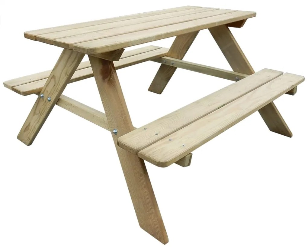 vidaXL Detský piknikový stôl 89x89,6x50,8 cm, borovicové drevo (41701)