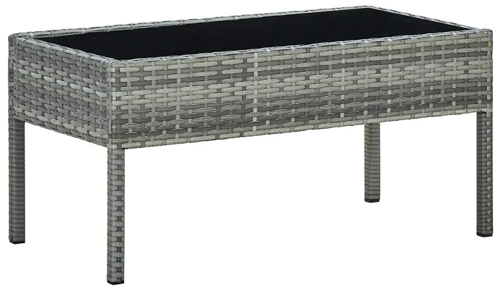 vidaXL Záhradný stôl sivý 75x40x37 cm polyratanový