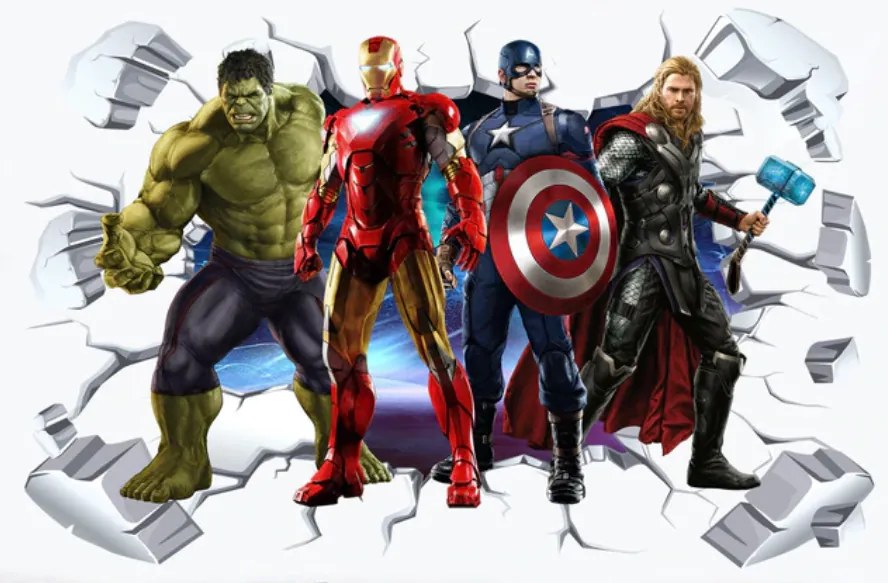 Veselá Stena Samolepka na stenu na stenu Avengers hrdinovia