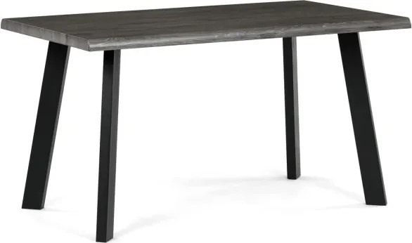 Jedálenský stôl 80x140 cm HT-F4514 GREY sivý dub / čierne nohy