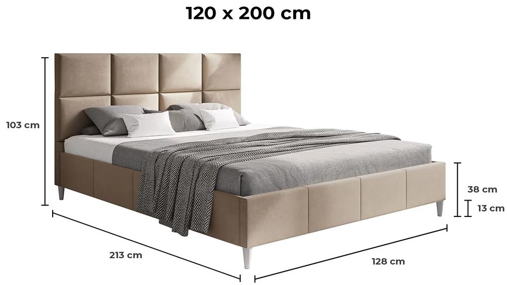 PROXIMA.store - Minimalistická čalúnená posteľ ZARIAH ROZMER: 120 x 200 cm, FARBA NÔH: wenge