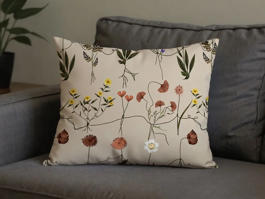 Polybavlnená obliečka na vankúš HERBAR POLY 50x70 cm, béžová