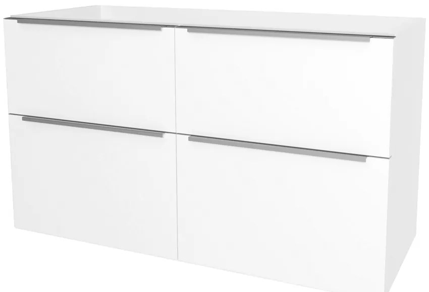 Mereo, Mereo Mailo, kúpeľňová skrinka 121 cm, chróm madlo, Multidecor, Biela Arctic, MER-CN593SBIAA