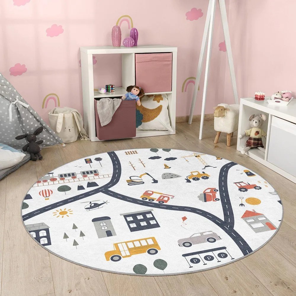 Prateľný detský hrací koberec ø150 cm World Around Me – Mila Home
