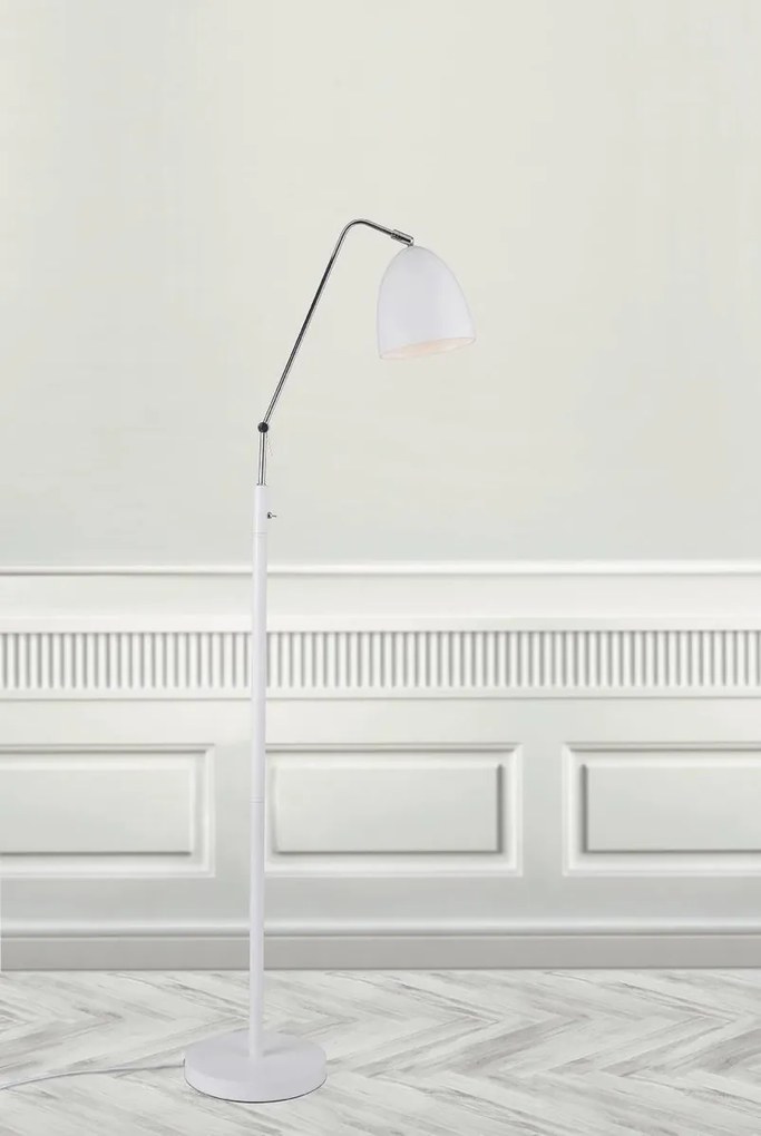 NORDLUX Moderná stojacia lampa do obývačky ALEXANDER, 1xE27, 15W, biela