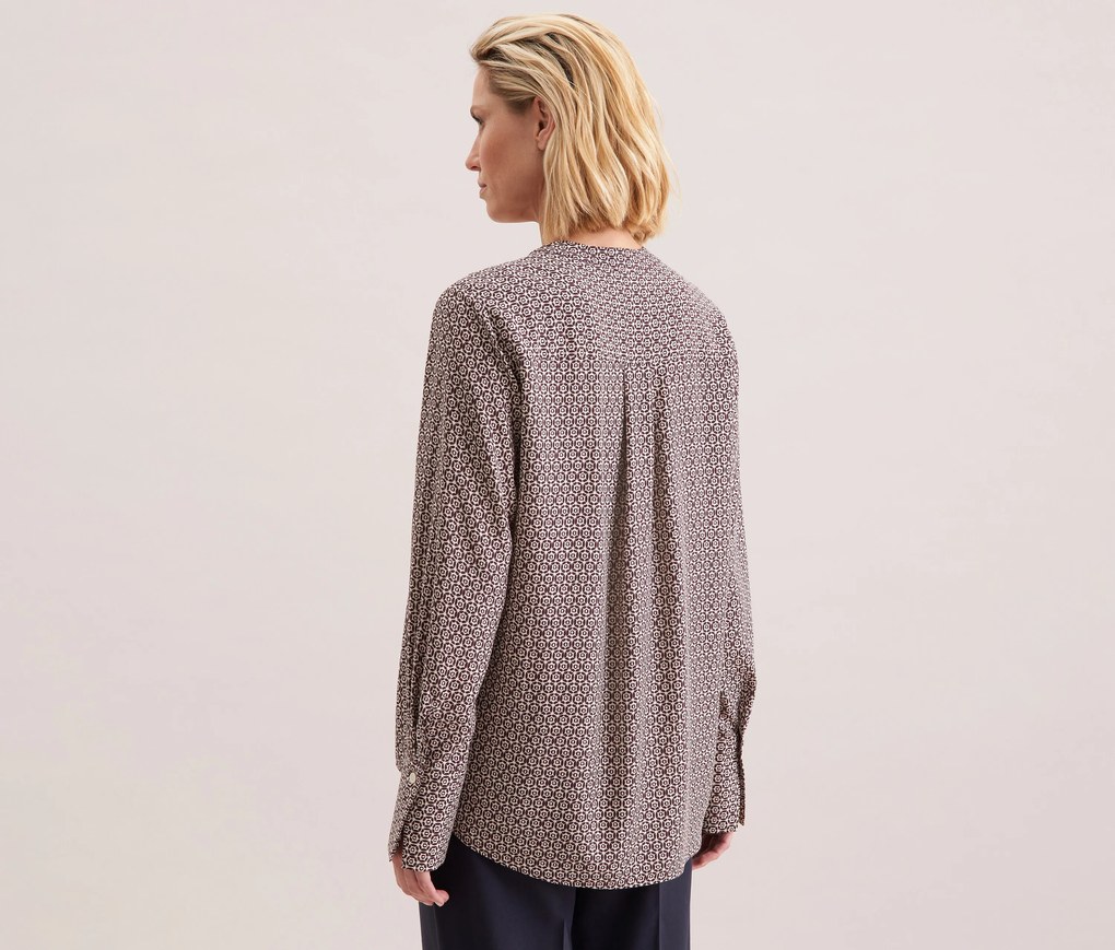 Tunika Seidensticker z viskózy, celoplošná potlač v kombinácii krémovobielej a purpurovočervenej