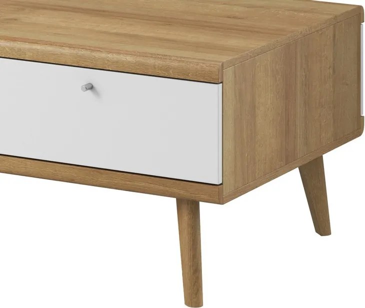 Konferenčný stolík Primo, dub riviera/biely