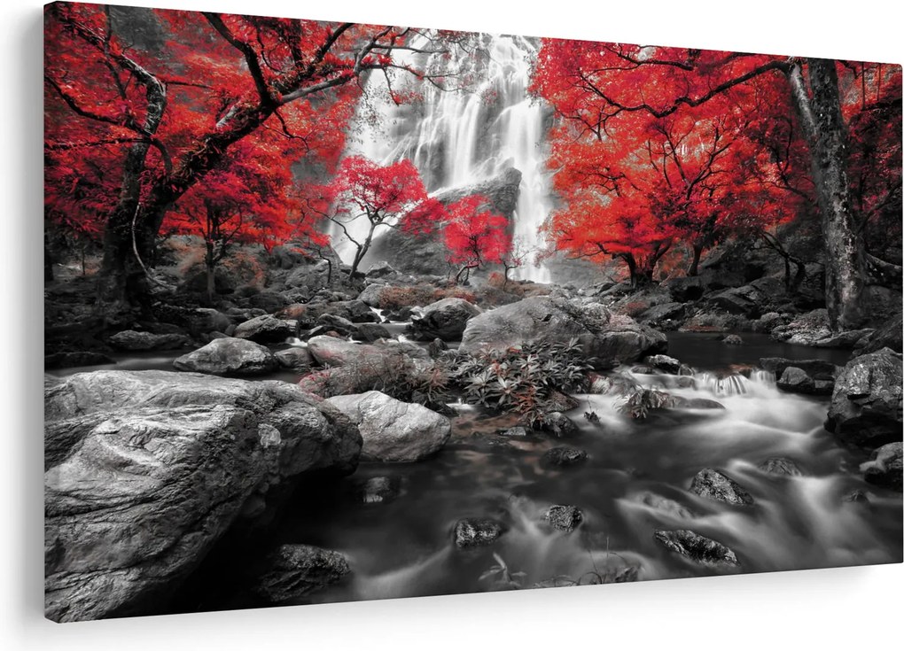 Obraz - Vodopády v jesennej krajine (90x60 cm)
