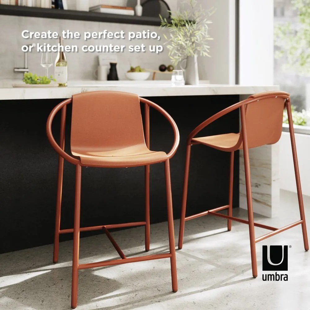 Plastová barová stolička v tehlovej farbe 90 cm Ringo – Umbra