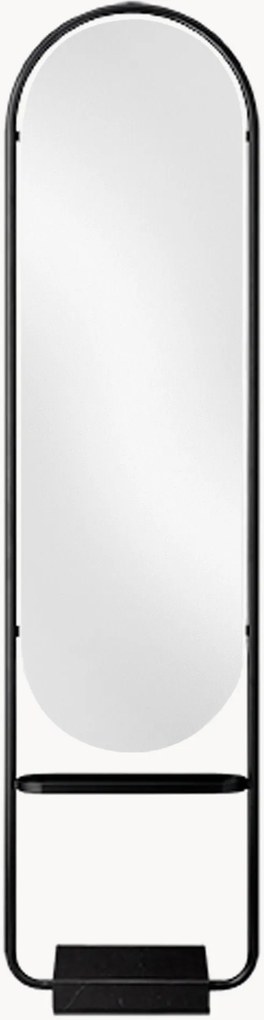 Oválne stojacie zrkadlo's mramorovým podstavcom Angui