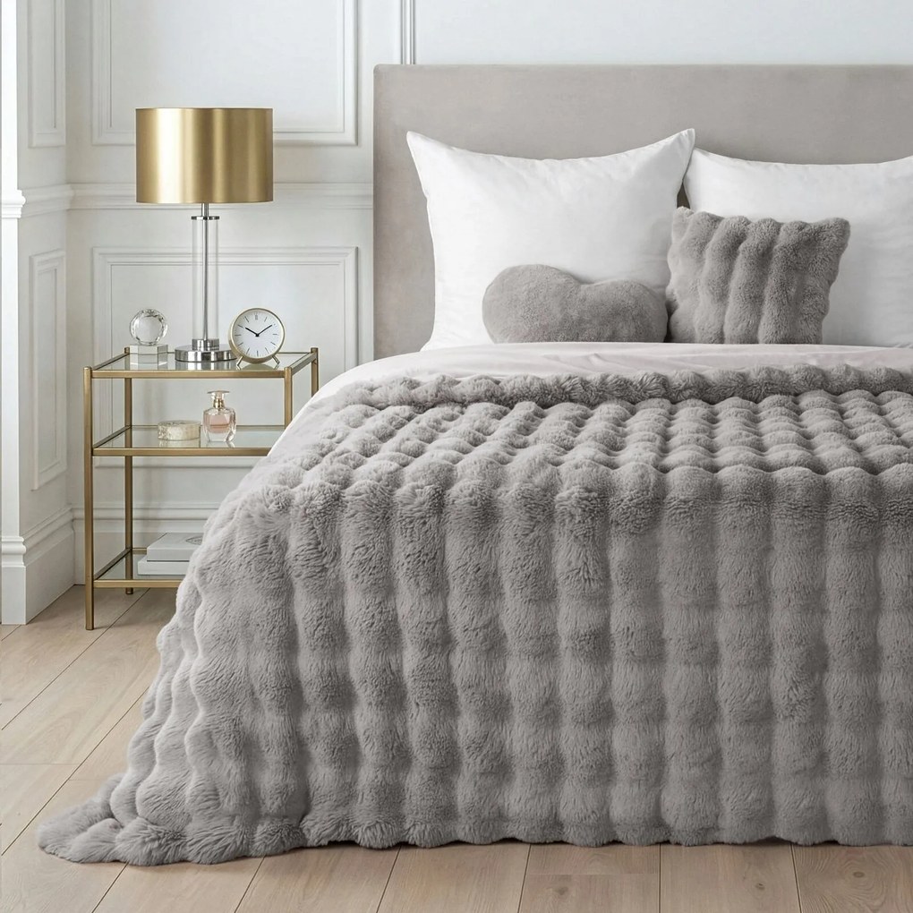 PREHOZ NA POSTEĽ LILY 200X220 CM STRIEBORNÁ