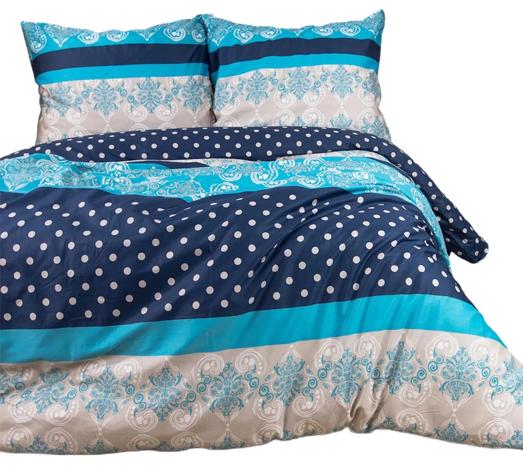 SATÉNOVÉ POSTEĽNÉ OBLIEČKY SATYNLOVE 1503/1 200X220 CM, 2KS 70X80 CM VZOROVANÉ