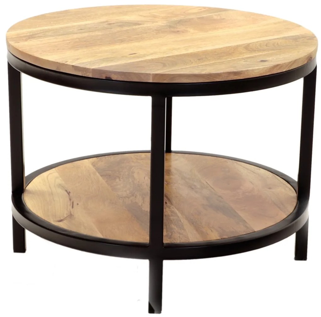 furniture-nabytek.cz - Okrúhly konferenčný stolík masív z dreva mango 60x45x60