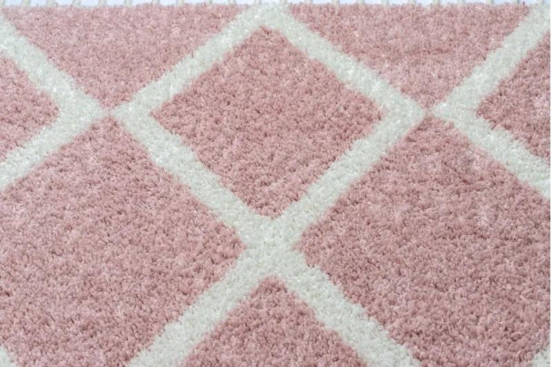styldomova Ružovo-biely Berber koberec Troik A0010